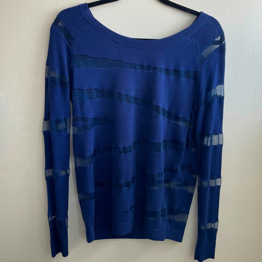 Sheer Mesh Navy Sweater